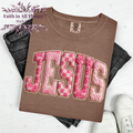 Jesus Varsity Faux Patch | Christian Statement T-Shirt