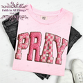 Pray Varsity Faux Patch | Christian Prayer T-Shirt