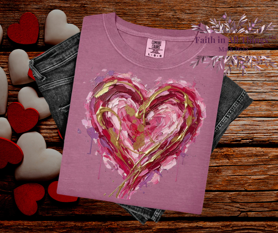Painted Heart of Faith | Christian Valentine Tee or Sweatshirt
