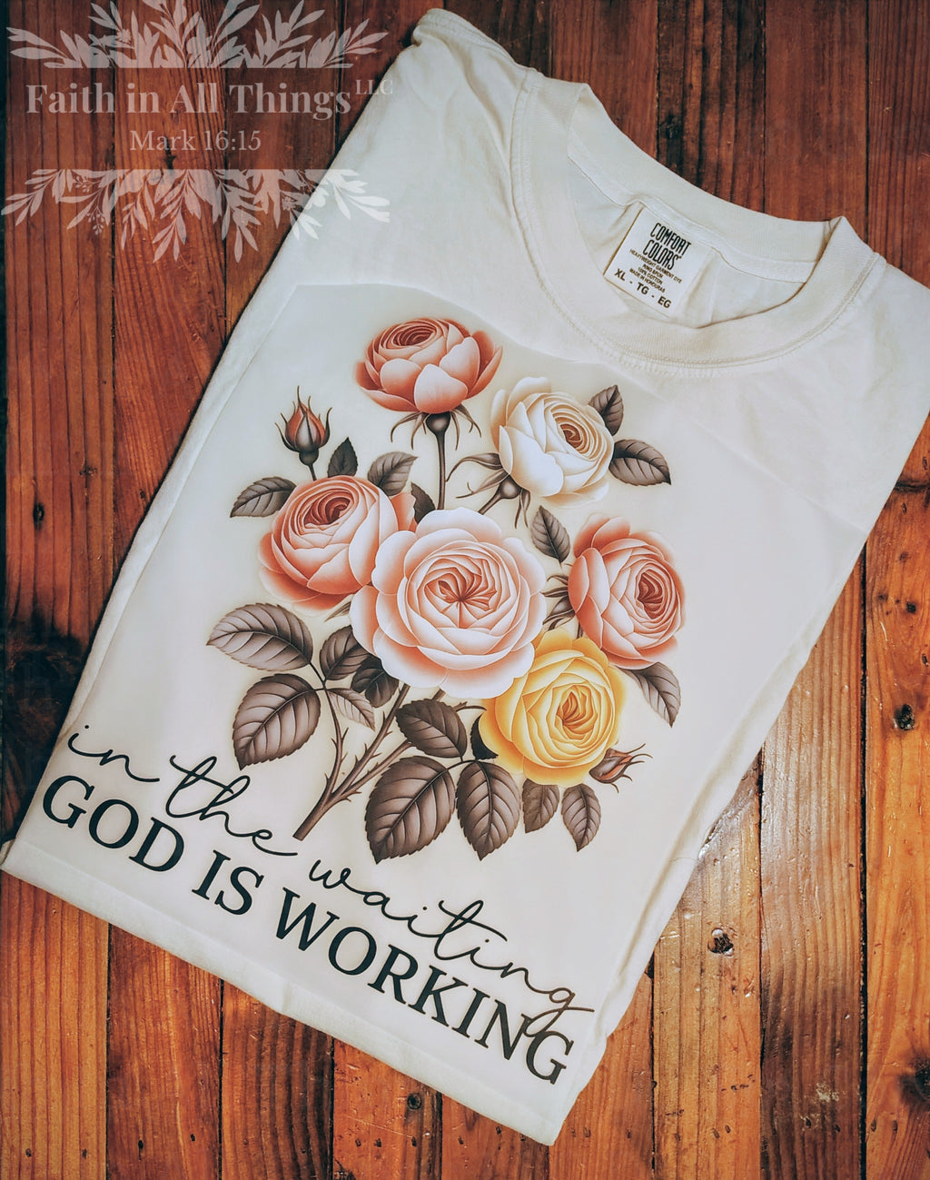 In the Waiting God is Working | Christian Faith Tee