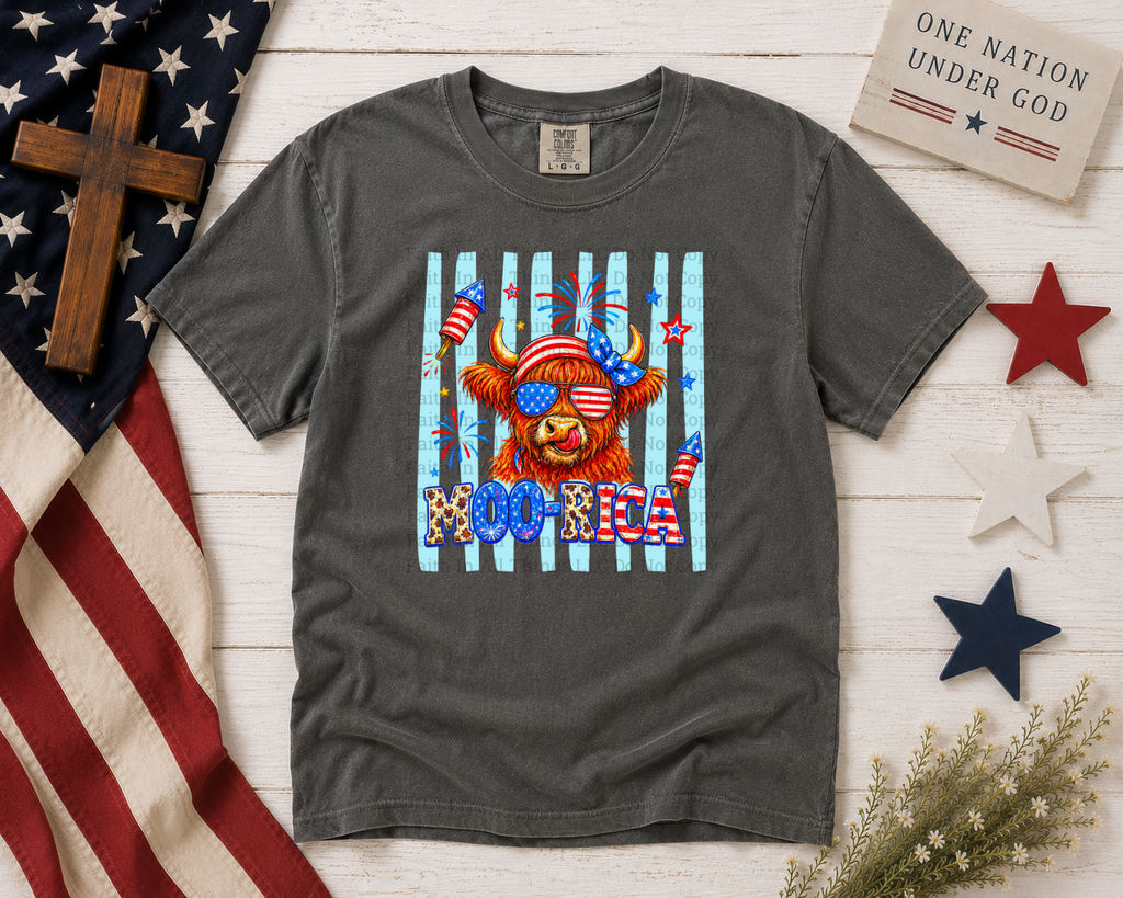 Moo-Rica | Comfort Colors Tee | Faith In All Things