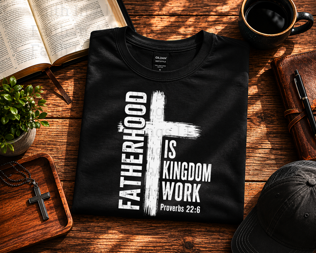 Fatherhood Is Kingdom Work | Christian Father Shirt | Faith In All Things