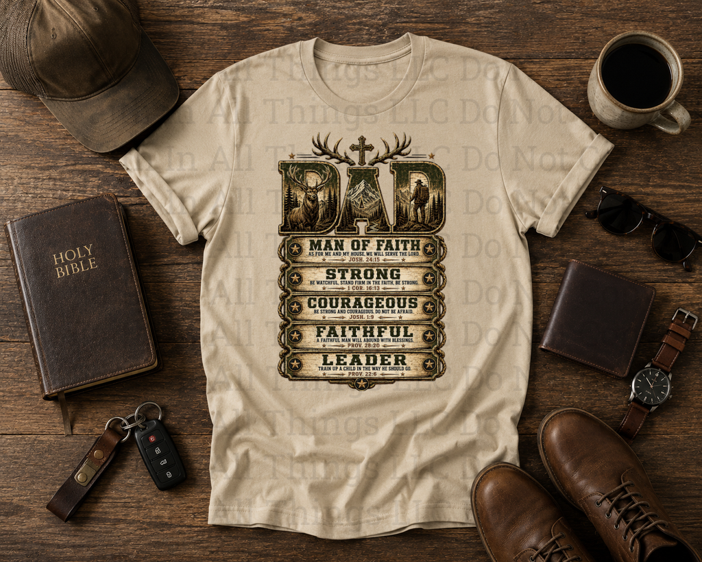 Dad | Man of Faith Christian Shirt | Faith In All Things