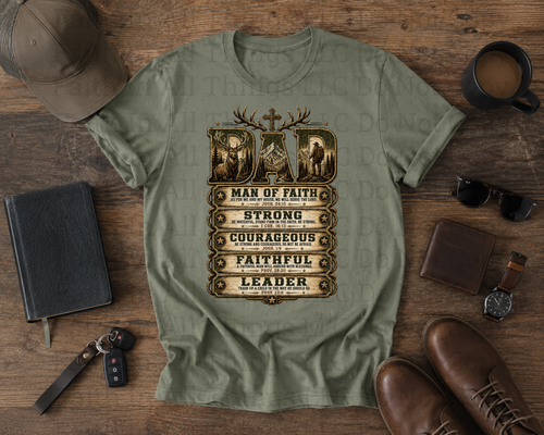 Dad | Man of Faith Christian Shirt | Faith In All Things