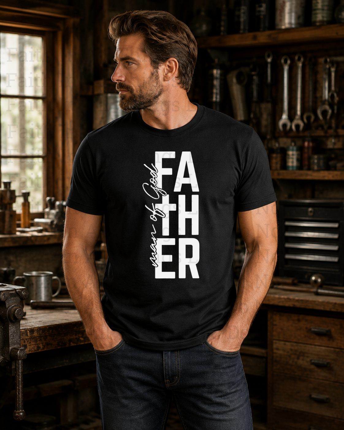 Man of God Father | Christian Men’s Shirt| Faith In All Things